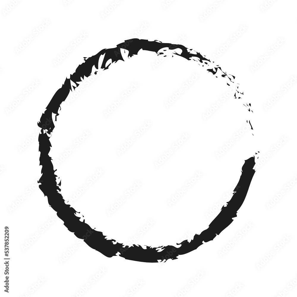 Circle brush element. Brush strokes. Grunge round shape. Circle brush element. Brush strokes. Grunge round shape.