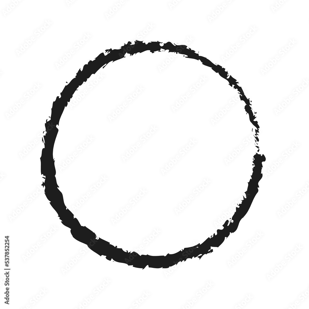 Circle brush element. Brush strokes. Grunge round shape. Circle brush element. Brush strokes. Grunge round shape.