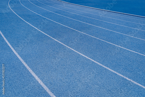 Lines of an athletic running track
