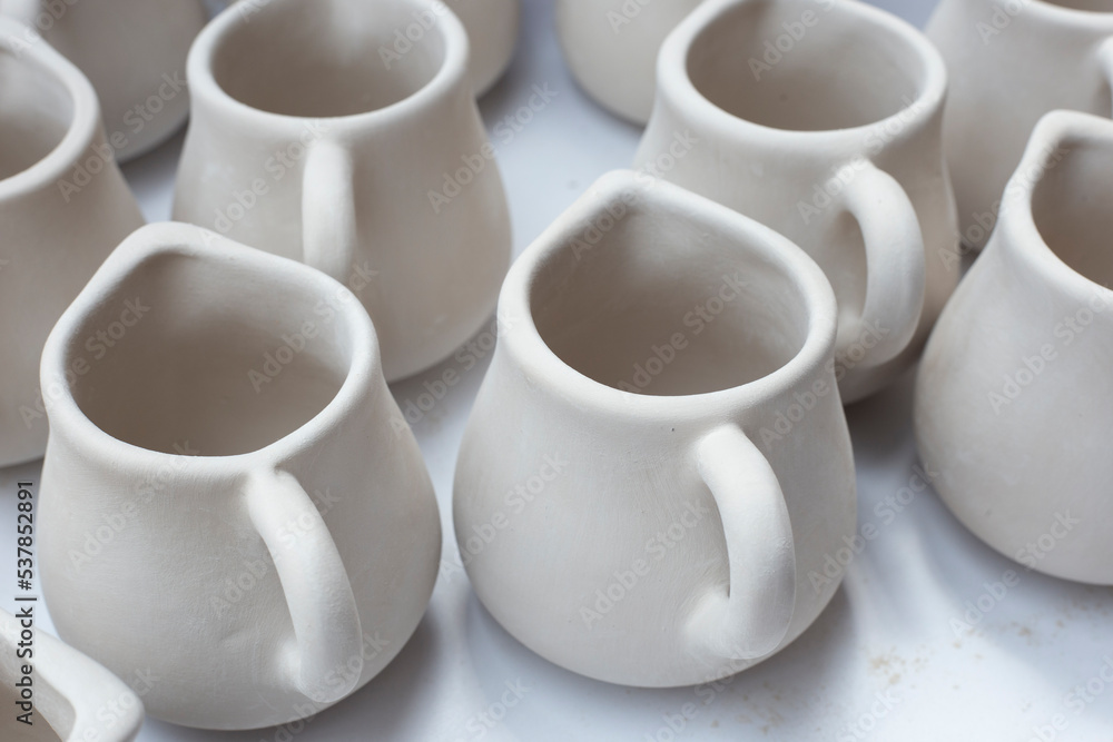 ceramic jars ready to be baked, artisan process ceramic jars ready to be baked, artisan process