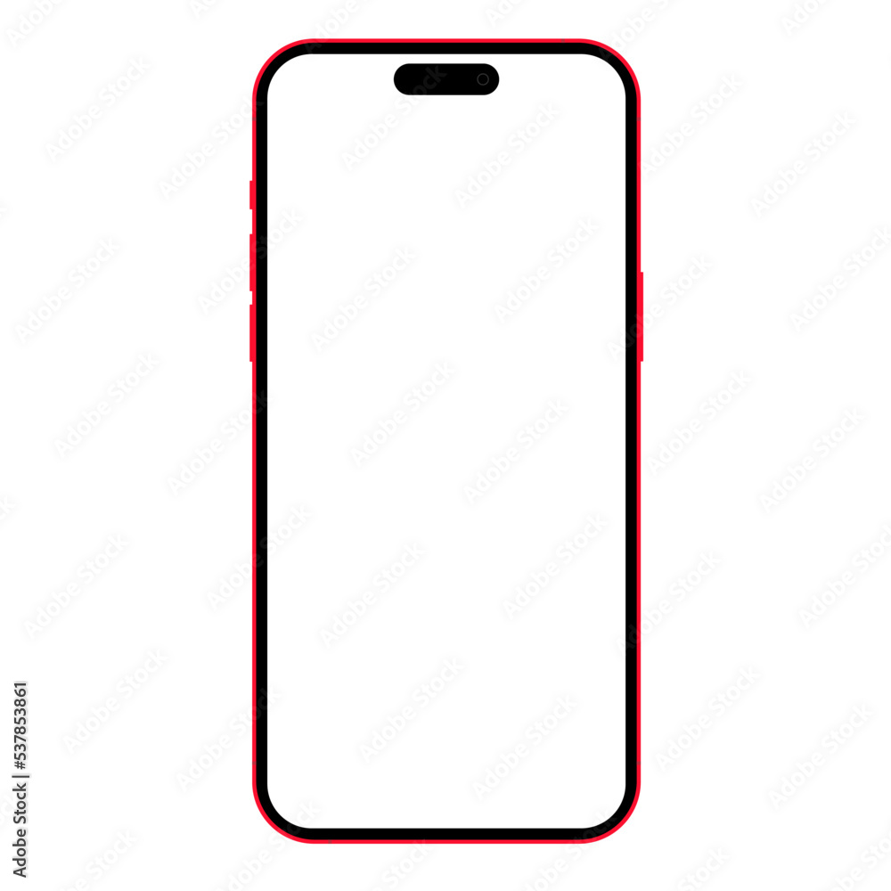 New Phone Series 14. Red Color. Screen Mockup. Stock Vector New Phone Series 14. Red Color. Screen Mockup. Stock Vector