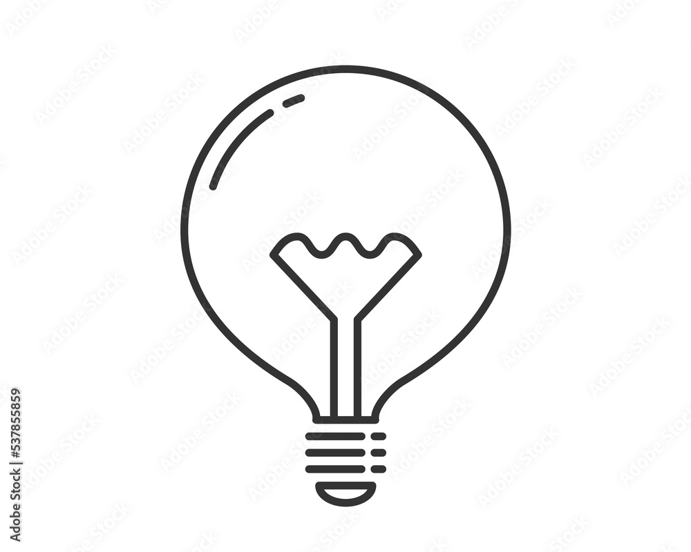 Bulb line icon on white background Bulb line icon on white background