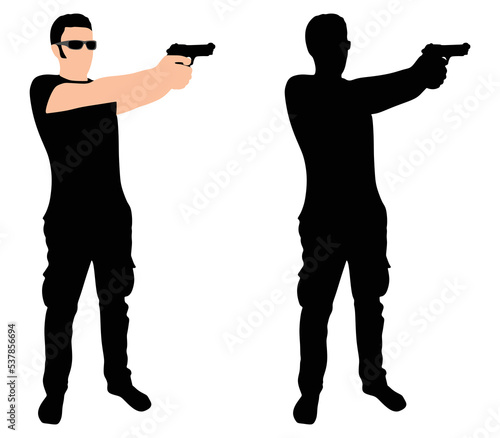 silhouette of a person with a gun