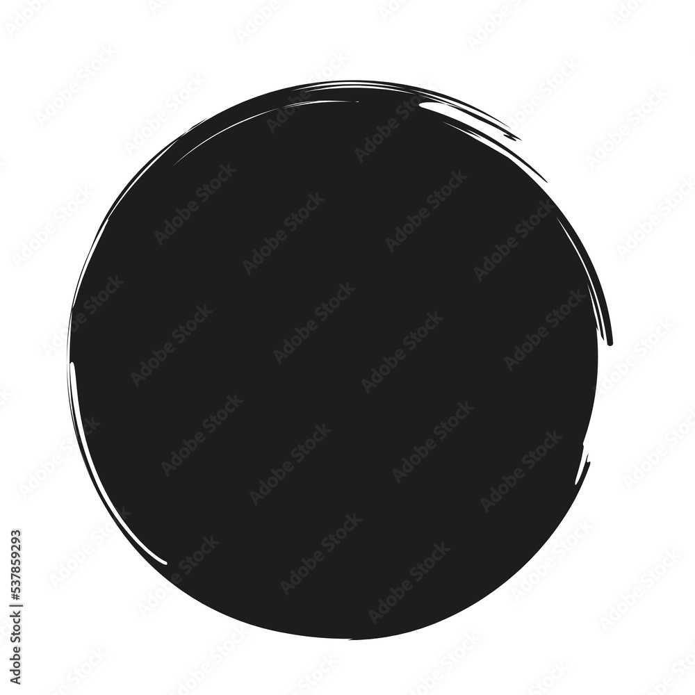 Circle brush element. Brush strokes. Grunge round shape. Circle brush element. Brush strokes. Grunge round shape.