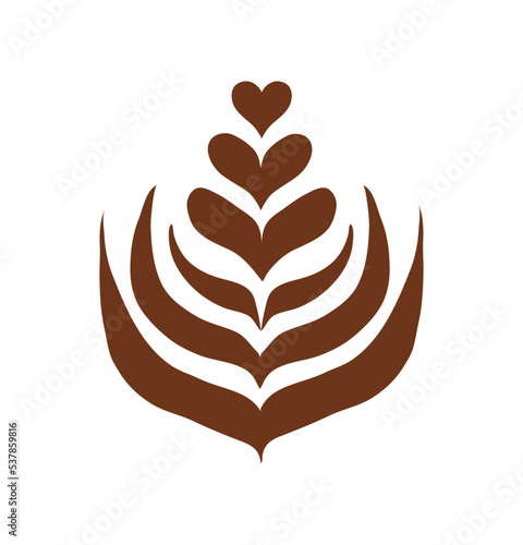 Latte Art Pattern Rosetta Shape Vector Design