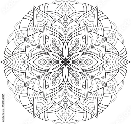 Oriental mystical pattern.Yoga mandala.Hand drawn illustration