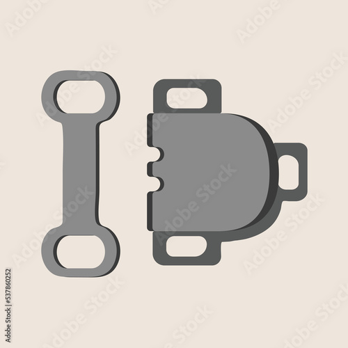 Clothing - Trouser Hook and Bar Fasteners Vector Elements Flat Design Illustration