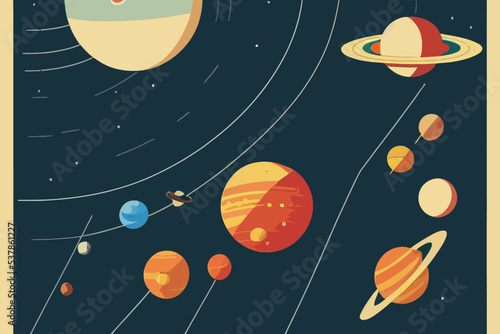Concept drawing of the solar system