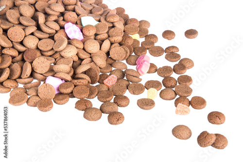 Pile of ginger nuts  Dutch sweets at 5 december Sinterklaas isolated on transparent background