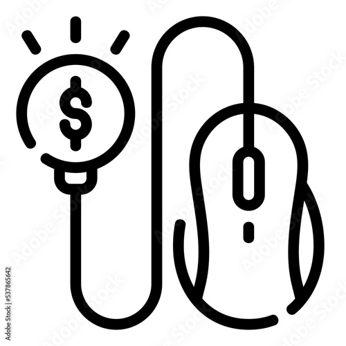 pay per click line icon