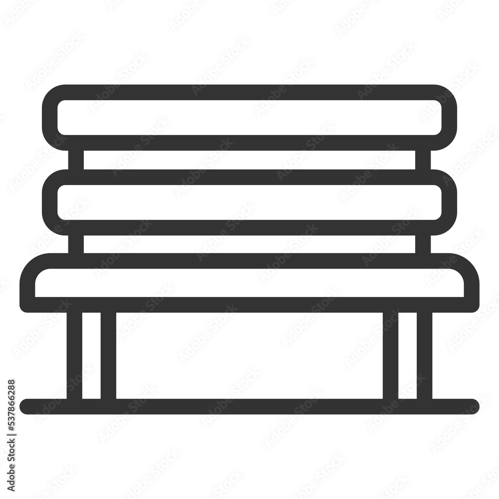 Wooden bench - icon, illustration on white background, outline style Wooden bench - icon, illustration on white background, outline style