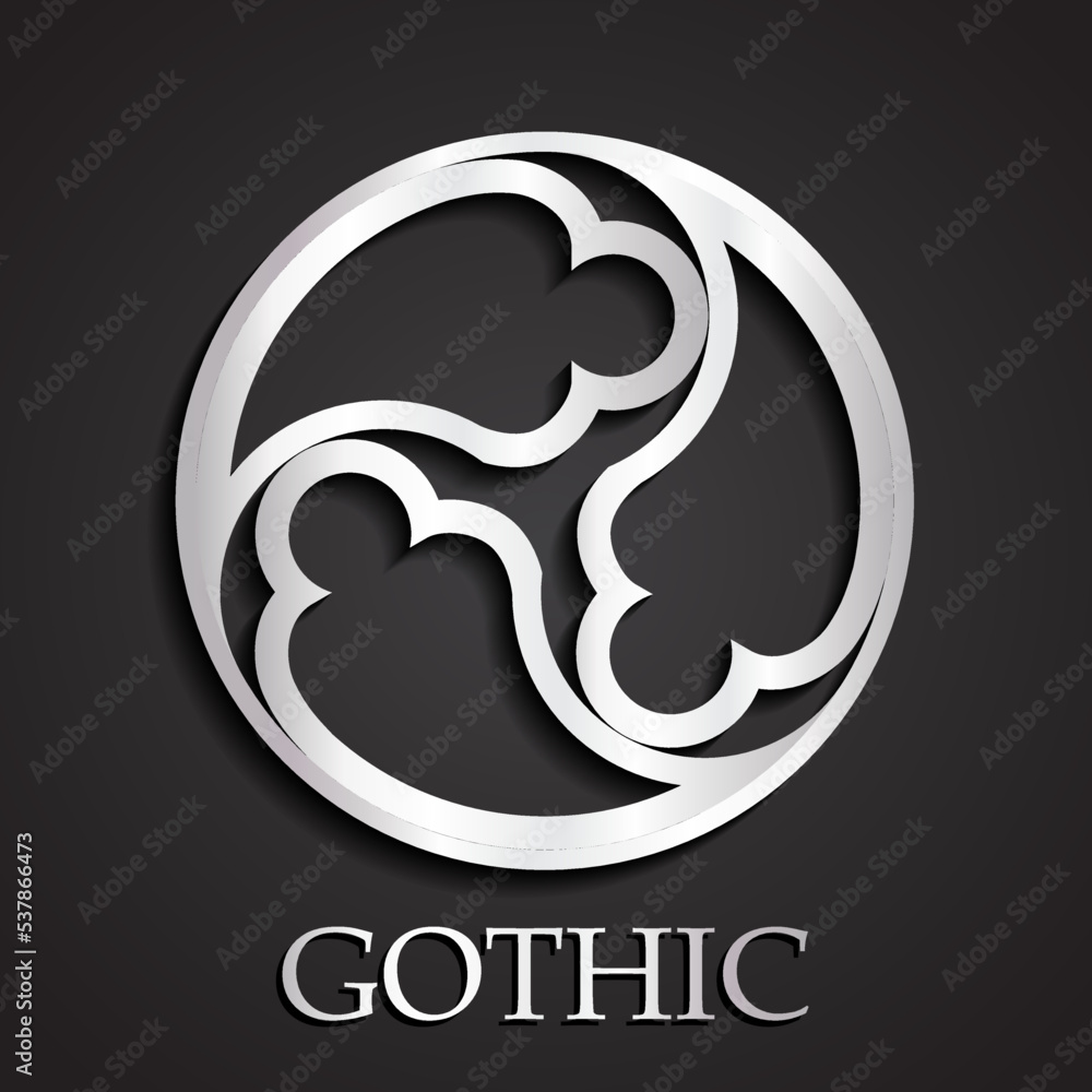 3d silver gothic ornamental circle logo 3d silver gothic ornamental circle logo