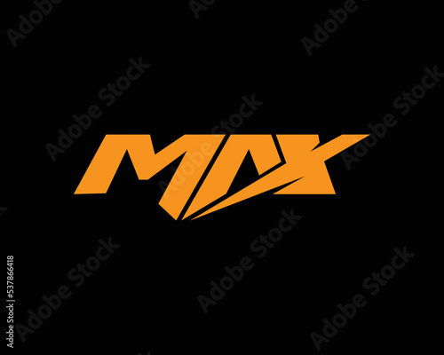 Abstract Max Letter Unique Logo Design. Exclusive Vector Illustration On Black Background. photo