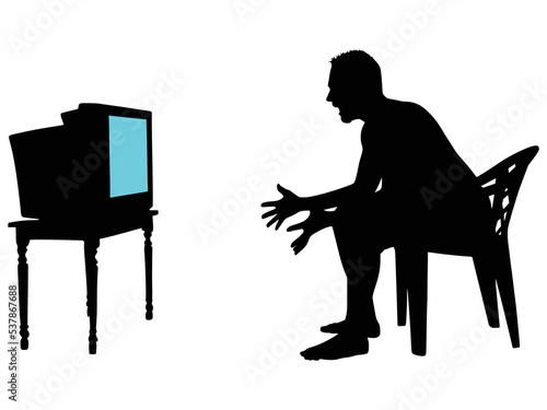 Man watching television