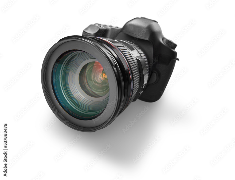 DSLR camera isolated on white background DSLR camera isolated on white background