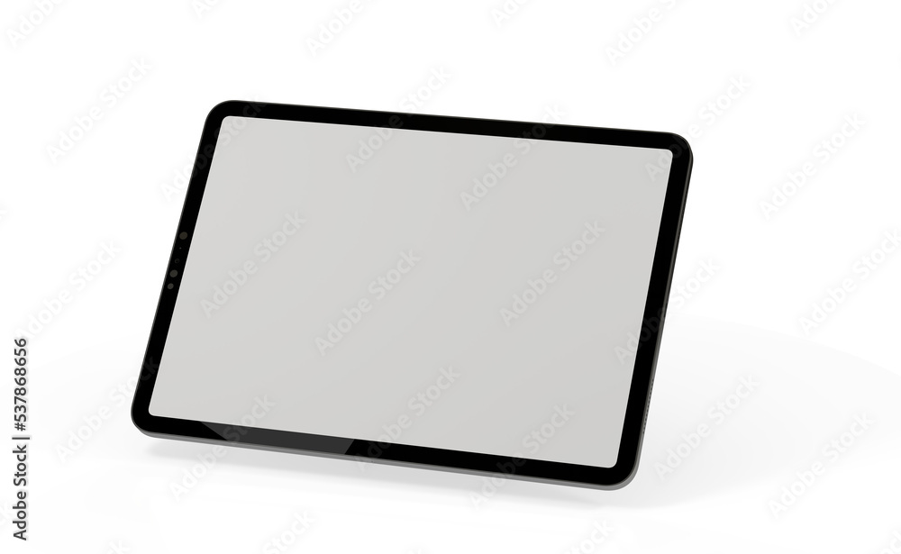 3D brandless tablet with empty screen isolated on white background 3D brandless tablet with empty screen isolated on white background