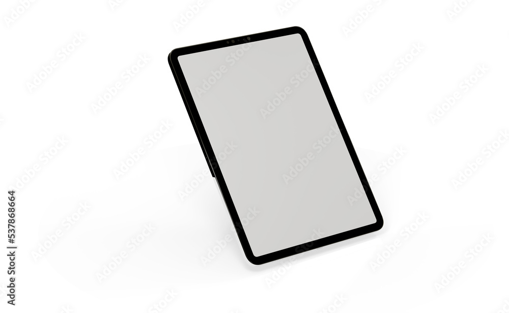 3D brandless tablet with empty screen isolated on white background 3D brandless tablet with empty screen isolated on white background