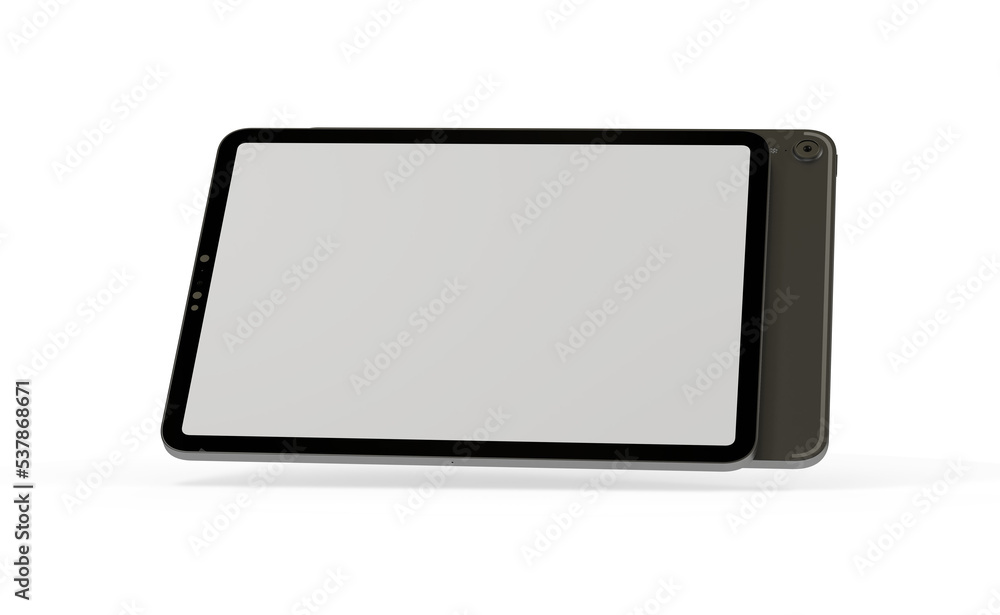 Modern tablet computer stand with blank screen isolated on white background Modern tablet computer stand with blank screen isolated on white background