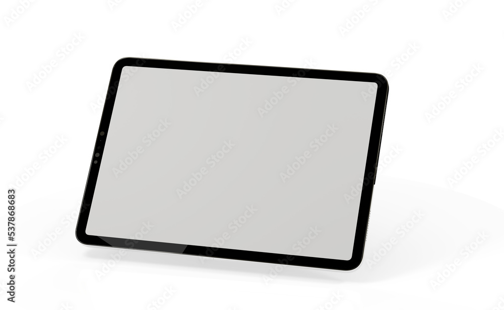 Photo 3D brandless tablet with empty screen isolated Photo 3D brandless tablet with empty screen isolated