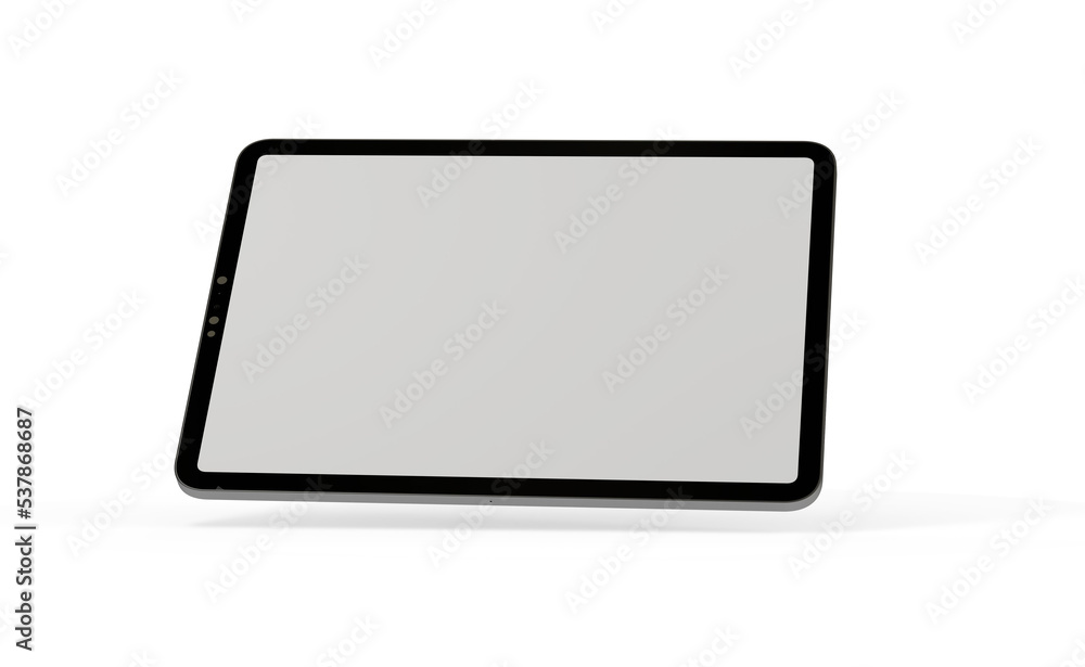 Photo 3D brandless tablet with empty screen isolated Photo 3D brandless tablet with empty screen isolated