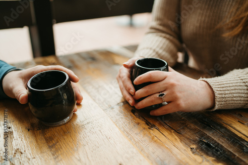 Coffee date, with husband and wife, friends 