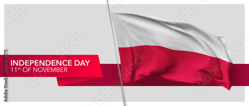 Poland independence day vector banner, greeting card.