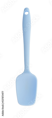 blue silicone pastry spatula isolated on white background