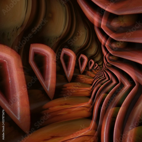 ribs and internal organs of a conceptualized whale inspired by the biblical account of Jonah inside a big fish