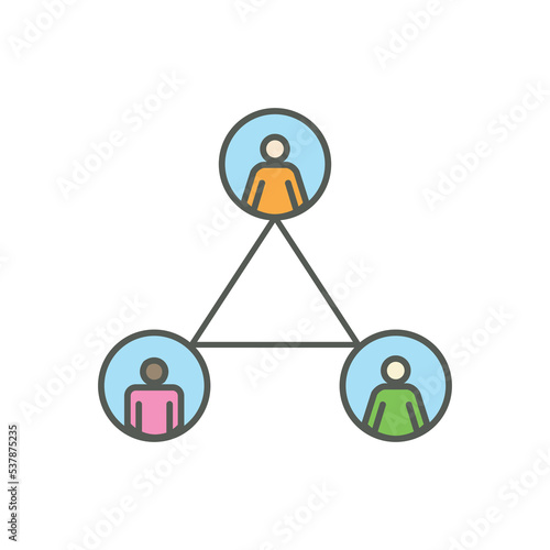 Icon Depicting Infected People Using Contact Tracing to Contain the Spread of the CoronaVirus. Contact Tracing Covid-19 concept.
