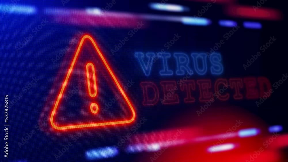 Virus Detected Warning Alert Screen loop Blinking glitch Error
