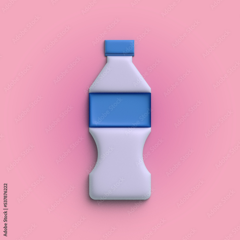 3D Material plastic bottle icon. Clean spring or purified water 3D Material plastic bottle icon. Clean spring or purified water