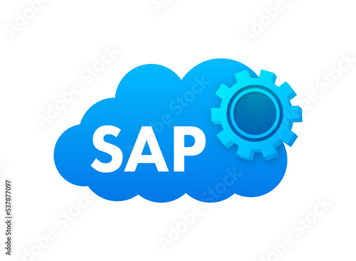 SAP Business process automation software. Cloud software. Vector stock illustration.