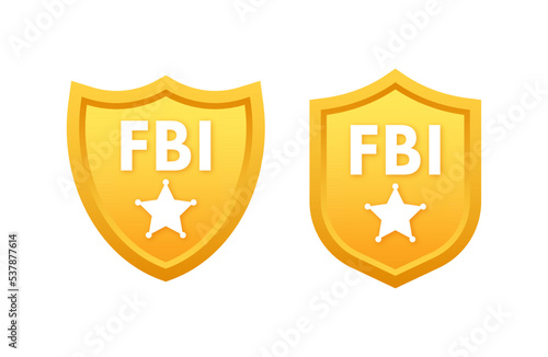 Fbi badge. FBI agent id. Policeman badge. Vector stock illustration.