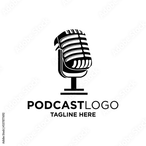 Podcast Logo Design Template Inspiration, Vector Illustration.
