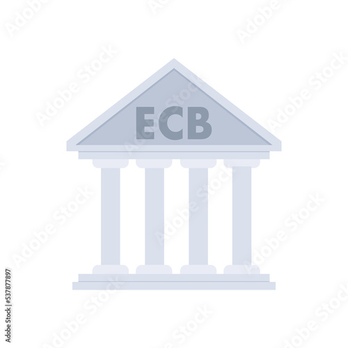 ECB - European Central Bank. Central bank and national financial institution. Vector stock illustration.