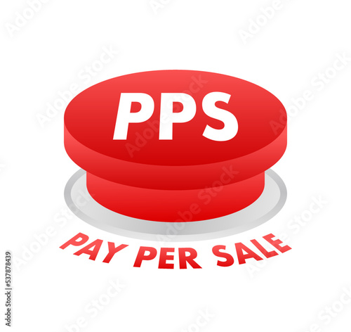 PPS - Pay Per Sale, business concept. Vector stock illustration.