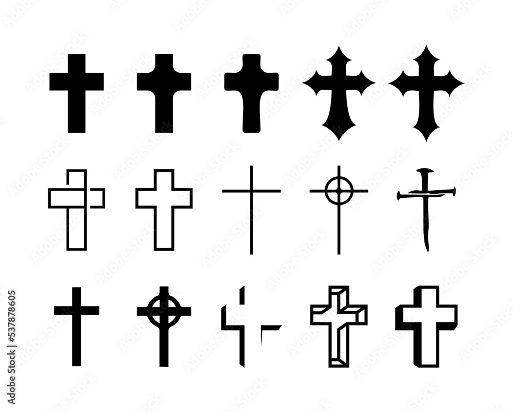 various christian cross set vector stock