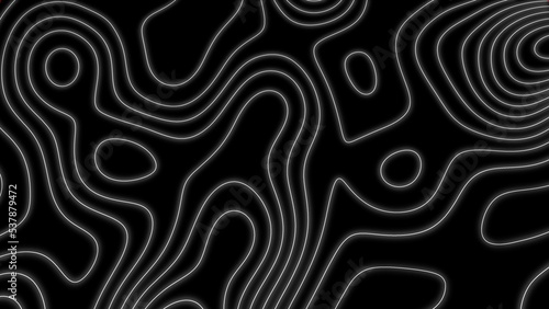 Abstract topographic animation, neon green on black background.