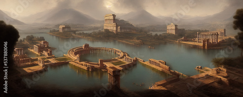 Ancient romen city artwork