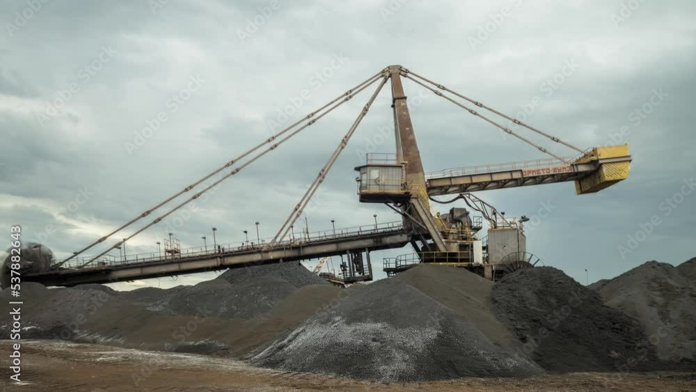 Stary Oskol, Russia - May 21, 2021: Bucket wheel excavator Stary Oskol, Russia - May 21, 2021: Bucket wheel excavator