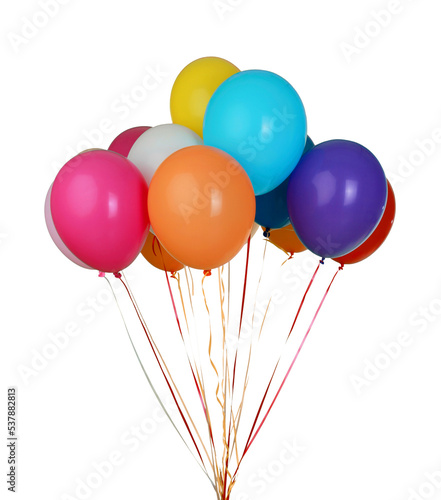 Foto Assortment of floating party balloons - isolated image