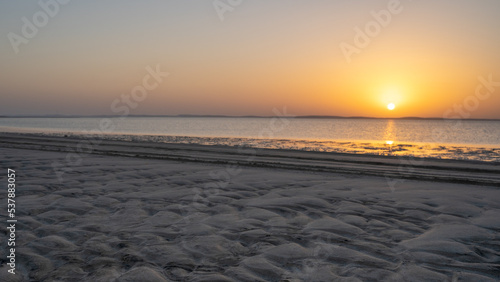 qatar adventurous place khor al udeid  sea line beach.