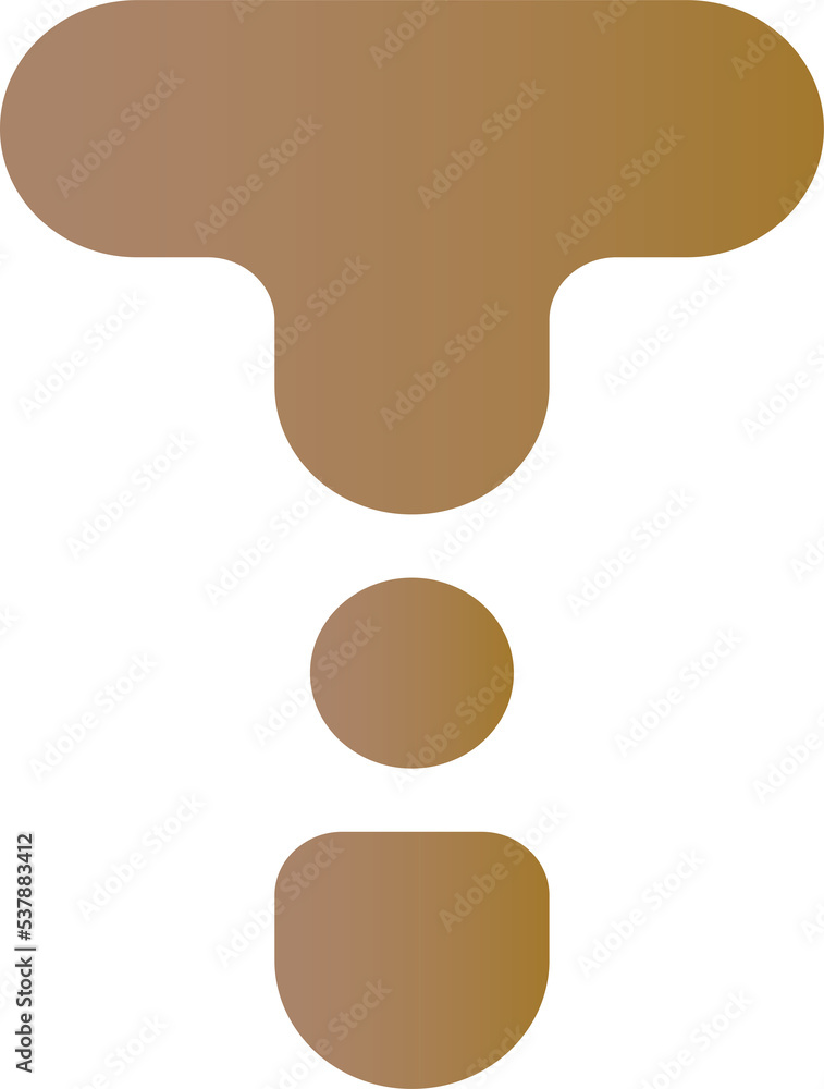 png abstract gold T letter logo icon isolated