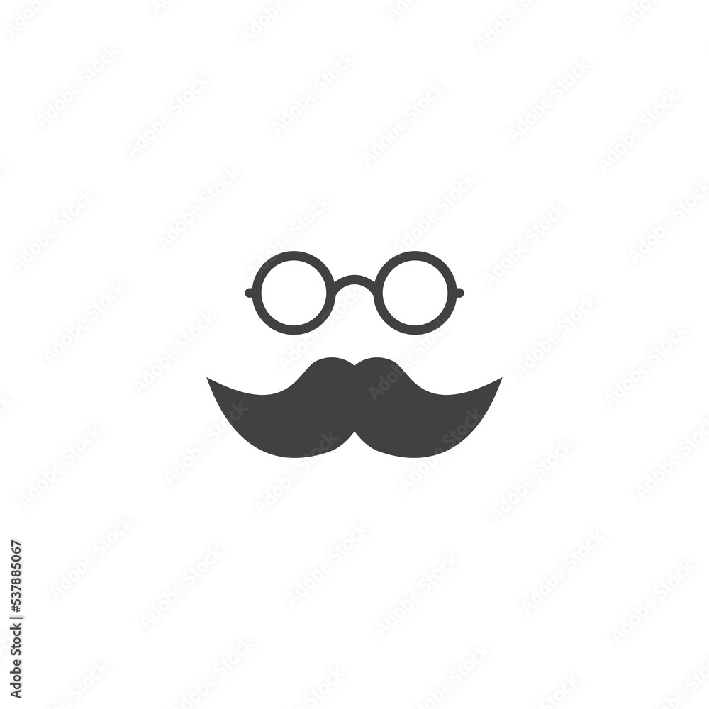 Mustache Icon Design Vector Template Illustration Mustache Icon Design Vector Template Illustration