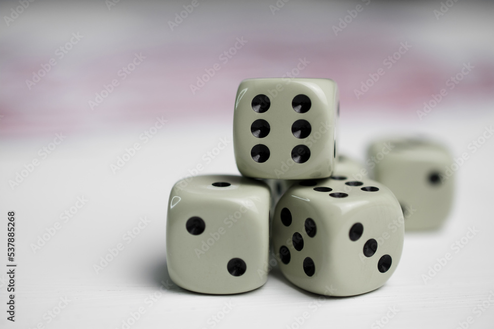 Close-up of dice isolated on white background Close-up of dice isolated on white background