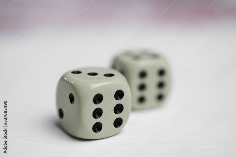 Close-up of dice isolated on white background Close-up of dice isolated on white background