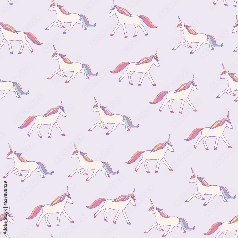 Unicorns animals vector seamless pattern. Unicorns animals vector seamless pattern.