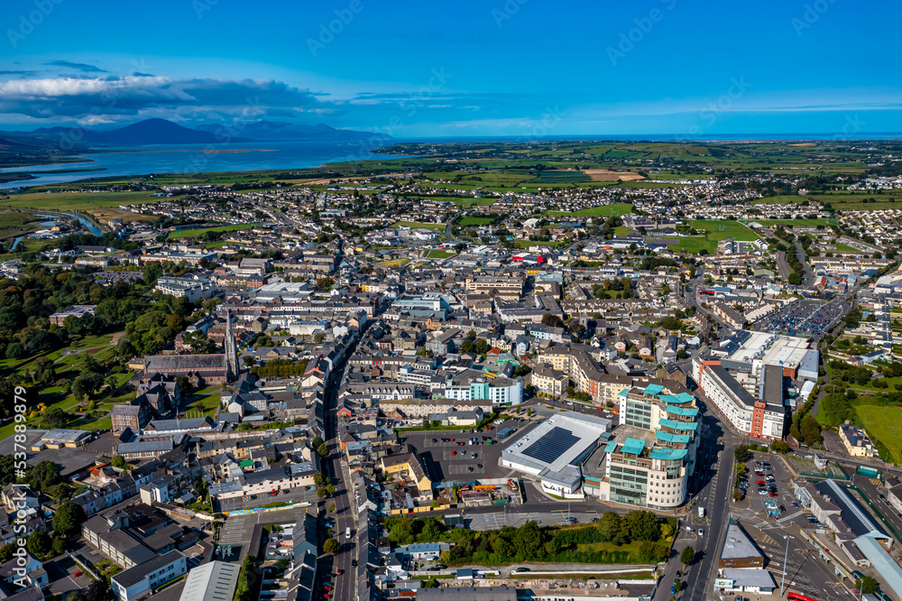 Fototapeta premium Killarney in Ireland Aerial View | Drone Pictures of the Town Killarney in County Kerry