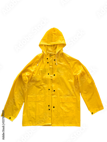 Yellow raincoat with transparent background photo