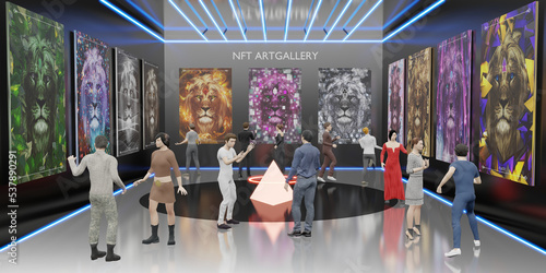 NFT Art Gallery on Metaverse Avatar Legs NFTProjects 3D Illustrations